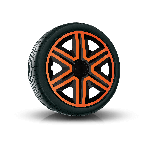 Radkappen für RENAULT 14", ACTION DOUBLECOLOR orange-schwarz 4 Stück