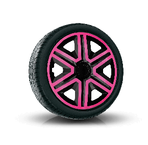 Radkappen für RENAULT 14", ACTION DOUBLECOLOR rosa und schwarz 4 Stück