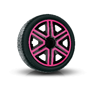 Radkappen für VOLKSWAGEN 16", ACTION DOUBLECOLOR rosa und schwarz 4 Stück