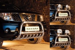 Frontbügel Frontschutzbügel Bullbar Steeler für Nissan Navara 2010-2015 Modell G