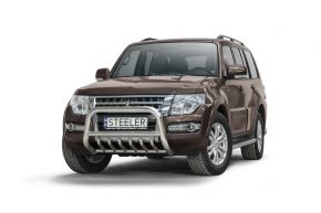 Frontbügel Frontschutzbügel Bullbar Steeler für Mitsubishi Pajero 2007-2014 Modell G