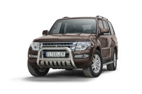 Frontbügel Frontschutzbügel Bullbar Steeler für Mitsubishi Pajero 2007-2014 Modell S