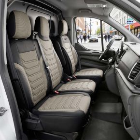 Maßbezüge Florida beige-schwarz | Stoff + Kunstleder | FIAT TALENTO (2016-2020)