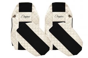 Sitzbezüge nach Maß ELEGANCE Q für MAN TGX (01.2007-03.2020) - Standardsitze, nicht ISRI - Hellbeige