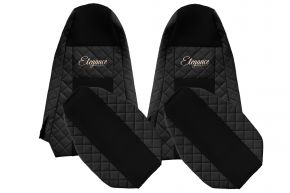 Sitzbezüge nach Maß ELEGANCE Q für SCANIA P (01.2013-12.2016) - STREAMLINE, integrierte Kopfstützen - Schwarz