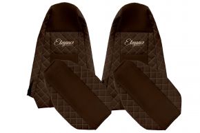 Sitzbezüge nach Maß ELEGANCE Q für SCANIA P (01.2013-12.2016) - STREAMLINE, integrierte Kopfstützen - Braun