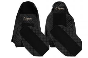Sitzbezüge nach Maß ELEGANCE Q für SCANIA G (01.2013-12.2016) - STREAMLINE, unterschiedliche Sitze - Schwarz