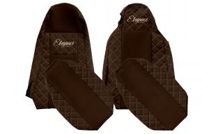 Sitzbezüge nach Maß ELEGANCE Q für SCANIA G (01.2013-12.2016) - STREAMLINE, unterschiedliche Sitze - Braun
