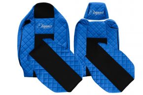 Sitzbezüge nach Maß ELEGANCE Q für RENAULT T (01.2014-04.2021) - verstellbare Fahrerkopfstütze - Blau
