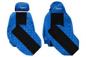 Sitzbezüge nach Maß ELEGANCE Q für SCANIA G (01.2005-12.2016) - STREAMLINE, unterschiedliche Kopfstützen - Blau