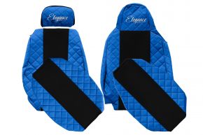 Sitzbezüge nach Maß ELEGANCE Q für SCANIA G NEXTGEN (ab 01.2017) - klappbarer Beifahrersitz - Blau
