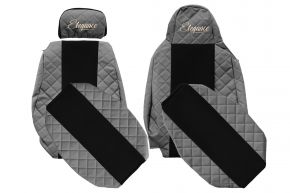Sitzbezüge nach Maß ELEGANCE Q für SCANIA G NEXTGEN (ab 01.2017) - klappbarer Beifahrersitz - Grau