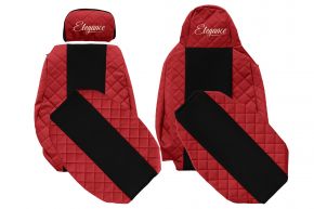 Sitzbezüge nach Maß ELEGANCE Q für SCANIA G NEXTGEN (ab 01.2017) - klappbarer Beifahrersitz - Rot