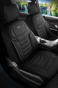 Set aus Stoffsitzbezügen Manavgat in schwarz-grau mit modernen Nähten, kompatibel mit ALFA ROMEO 33