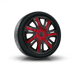 Radkappen für RENAULT 14", N-POWER BICOLOR weinrot-schwarz  4 Stück