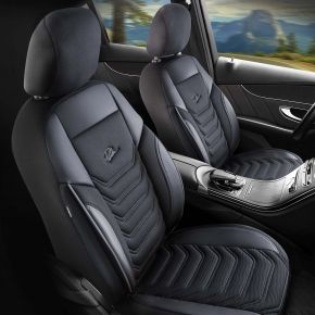 Vordersitzbezüge Set Peru grau-schwarz | Ökoleder + Piqué | SMART FORFOUR