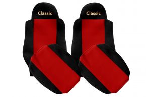 Sitzbezüge nach Maß CLASSIC für MAN TGA (01.2000-12.2010) - Beifahrergurt außerhalb des Sitzes - Rot