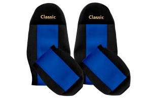 Sitzbezüge nach Maß CLASSIC für VOLVO FH 3 (01.2009-12.2012) - Gurte an den Sitzen - Blau