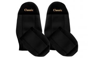 Sitzbezüge nach Maß CLASSIC für VOLVO FH 3 (01.2009-12.2012) - Beifahrergurt außerhalb des Sitzes - Schwarz