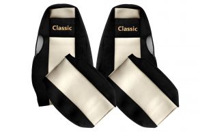 Sitzbezüge nach Maß CLASSIC für SCANIA 4 (01.1995-12.2004) - integrierte Kopfstützen - Hellbeige