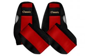 Sitzbezüge nach Maß CLASSIC für SCANIA 4 (01.1995-12.2004) - integrierte Kopfstützen - Rot
