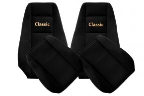 Sitzbezüge nach Maß CLASSIC für RENAULT MAGNUM NEW SIZE (01.2008-12.2013) - integrierte Kopfstützen - Schwarz