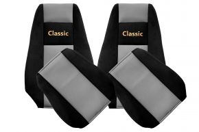Sitzbezüge nach Maß CLASSIC für RENAULT MAGNUM NEW SIZE (01.2008-12.2013) - integrierte Kopfstützen - Grau