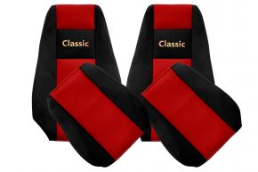 Sitzbezüge nach Maß CLASSIC für RENAULT MAGNUM NEW SIZE (01.2008-12.2013) - integrierte Kopfstützen - Rot