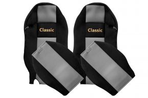 Sitzbezüge nach Maß CLASSIC für MERCEDES ACTROS MP 3 (01.2007-12.2010) - integrierte Kopfstützen - Grau