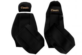 Sitzbezüge nach Maß CLASSIC für MERCEDES ACTROS MP 1 (01.1996-12.2002) - Fahrerhaus MEGA SPACE - Schwarz