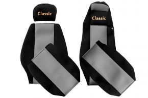Sitzbezüge nach Maß CLASSIC für MERCEDES ACTROS MP 1 (01.1996-12.2002) - Fahrerhaus MEGA SPACE - Grau