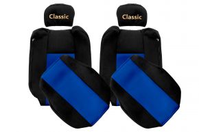 Sitzbezüge nach Maß CLASSIC für RENAULT T (01.2014-04.2021) - verstellbare Kopfstützen - Blau