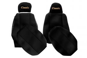 Sitzbezüge nach Maß CLASSIC für SCANIA G NEXTGEN (ab 01.2017) - klappbarer Beifahrersitz - Schwarz