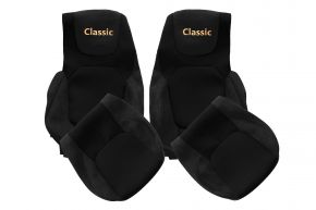 Sitzbezüge nach Maß CLASSIC für DAF XG+ (ab 10.2021) - gleiche Sitze - Schwarz