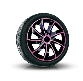 Radkappen 14", QUAD BICOLOR rosa 4 Stück