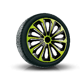 Radkappen für VOLVO 15", STRONG DUOCOLOR grün-schwarz 4 Stück
