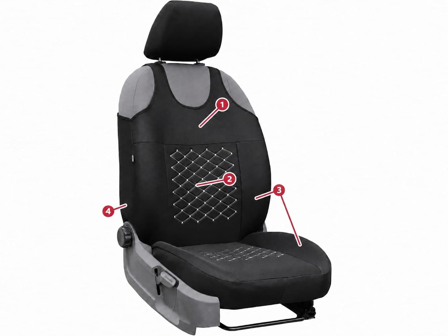 Konstruktion des Motive Autositz-Shirts und seiner einzelnen Teile
