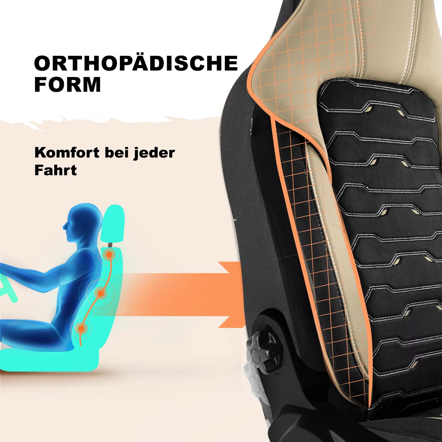 Form der Beirut Sitzbezüge für Komfort während der Fahrt