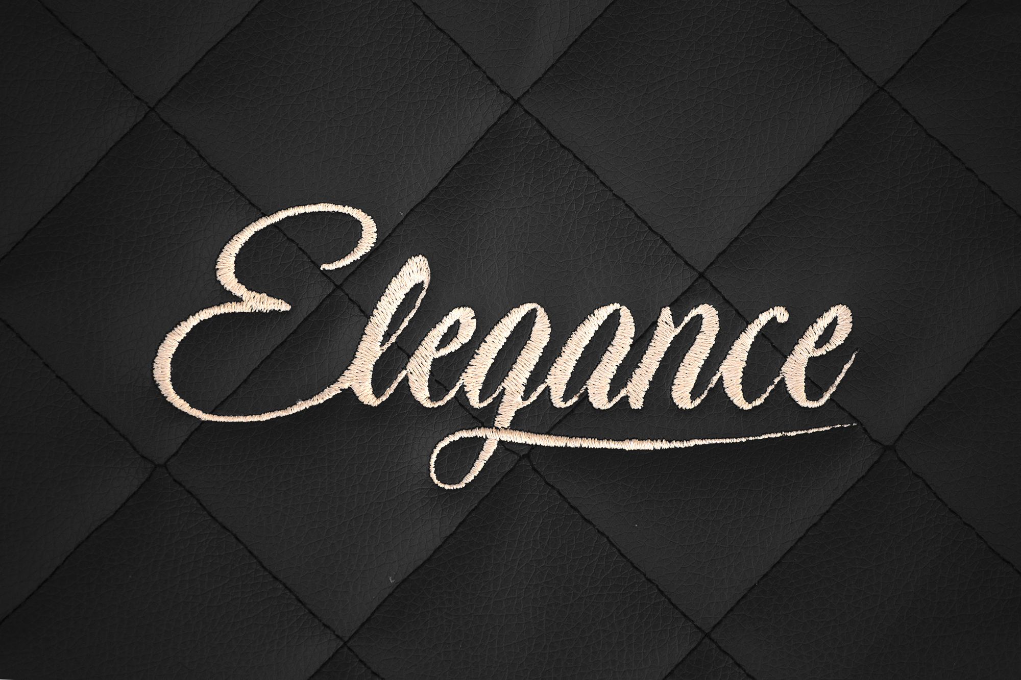Detail der Elegance-Stickerei: Schwarz