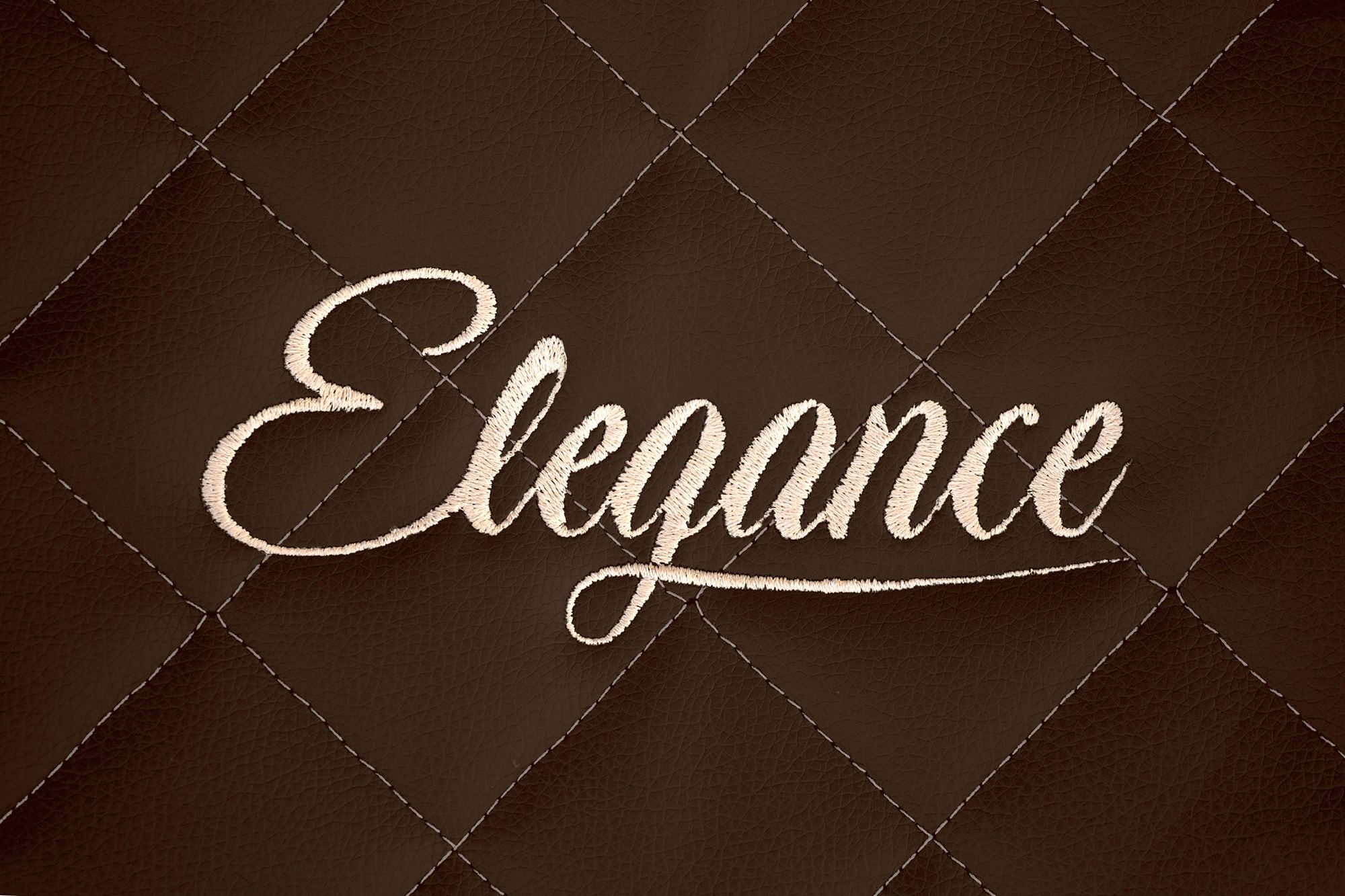 Detail der Elegance-Stickerei: Braun