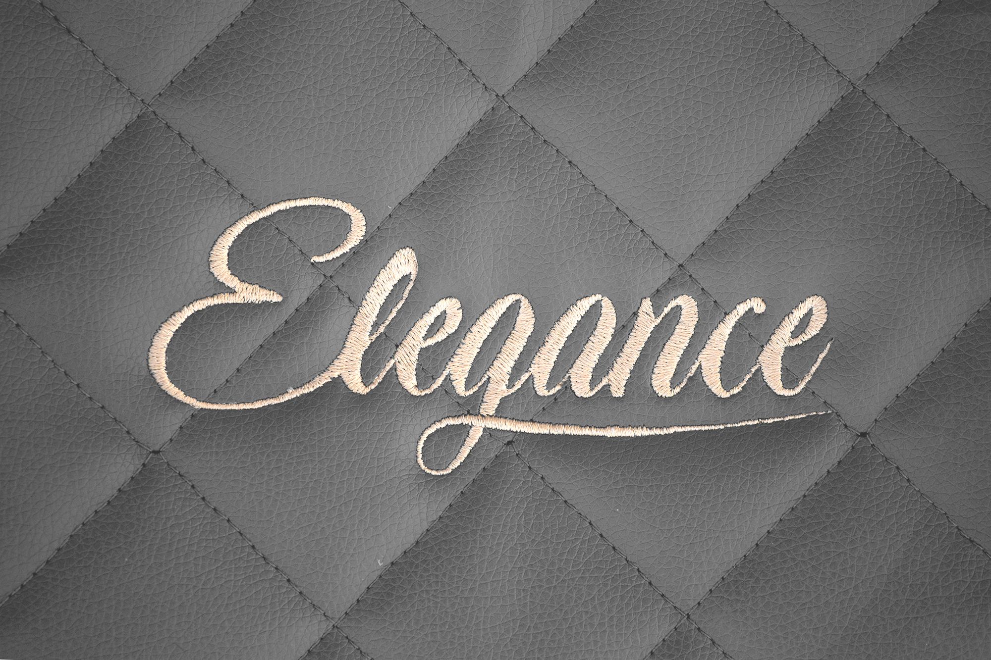 Detail der Elegance-Stickerei: Grau